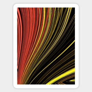 Saturn type ring pattern in shades of red yellow and orange Sticker